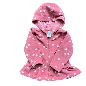 Carter’s Pink Heart Fleece Jacket with hood​